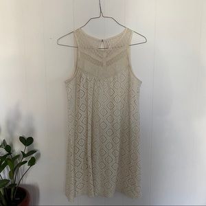 Crochet Swing Dress with Keyhole Back